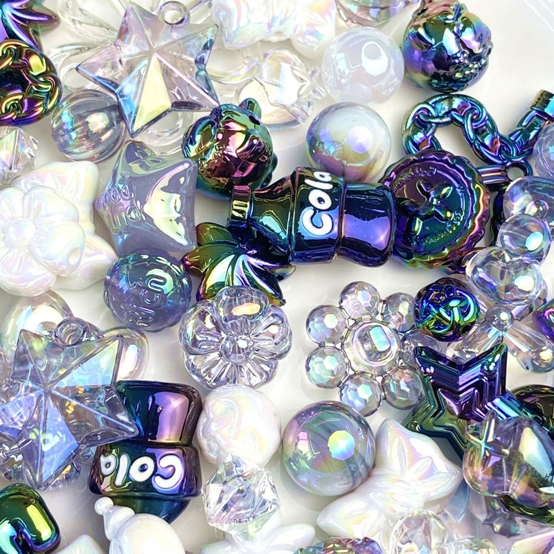 Perles acryliques plaquées UV mélangées