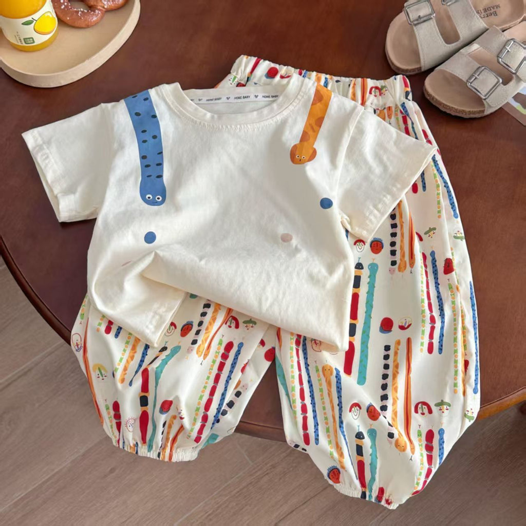 T-shirt et pantalons à manches courtes 100 coton pour enfants