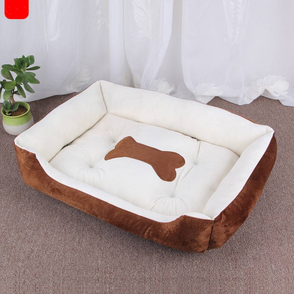 Grand lit de chien chaud en peluche tapis lavable calmant coussin pour chiot pour chien chat