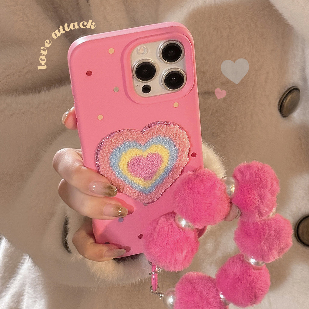 Coeur coloré Bracelet Soft Silicone Phone Case