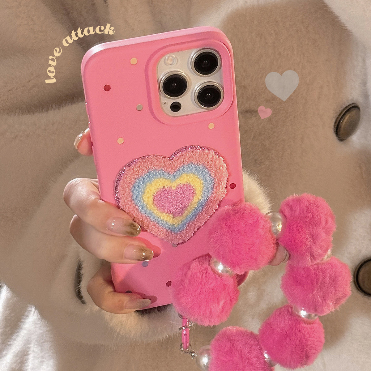 Coeur coloré Bracelet Soft Silicone Phone Case