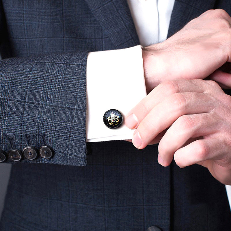 Tourbillon Cufflinks Léger Luxury Business Style français Shirt Punk Movement Cufflinks
