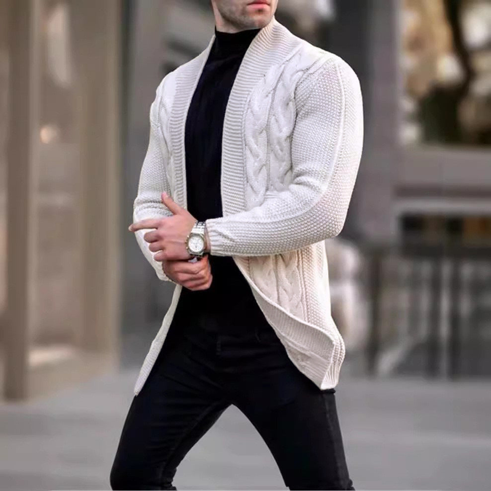 Chandail de cardigan casual homme avec manches longues pour l'automne et l'hiver