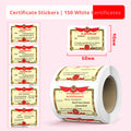 Petit certificat autocollant-Petit certificat en volume 1 / 150 autocollants *