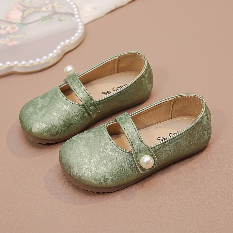 Chaussures en cuir de style national pour filles