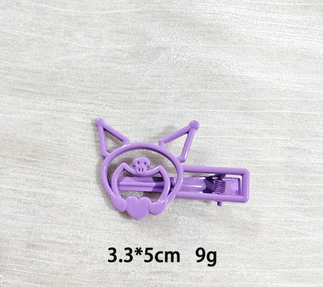 Cartoon crème cheveux clip-skull-purple-zinc alliage-1 pièce