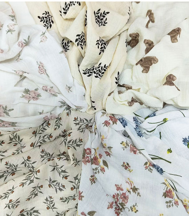 Crêpe de coton imprimé Couverture en tassel