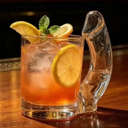 Coupe ronde transparente de la poignée Cocktail Juice Soda-lime verre