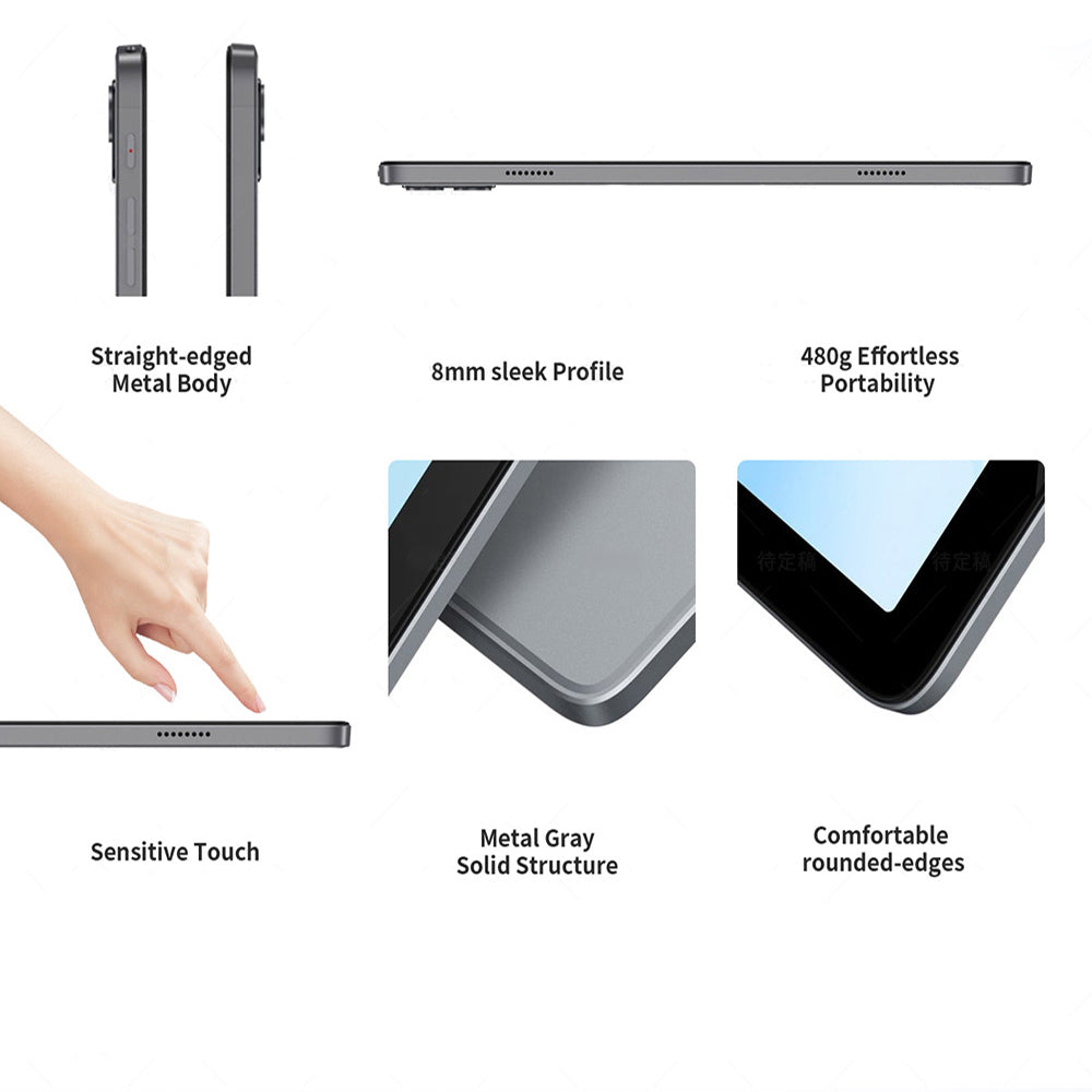 G-tab T11 Android 14 Comprimé 10.1 pouces 1280&800 IPS Écran Unisoc T606 8 Core Max 1.6GHz 8G