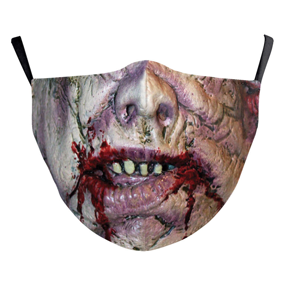 Carnival d'Halloween Impression numérique Funny Clown Face Double Layer Masque de poussière