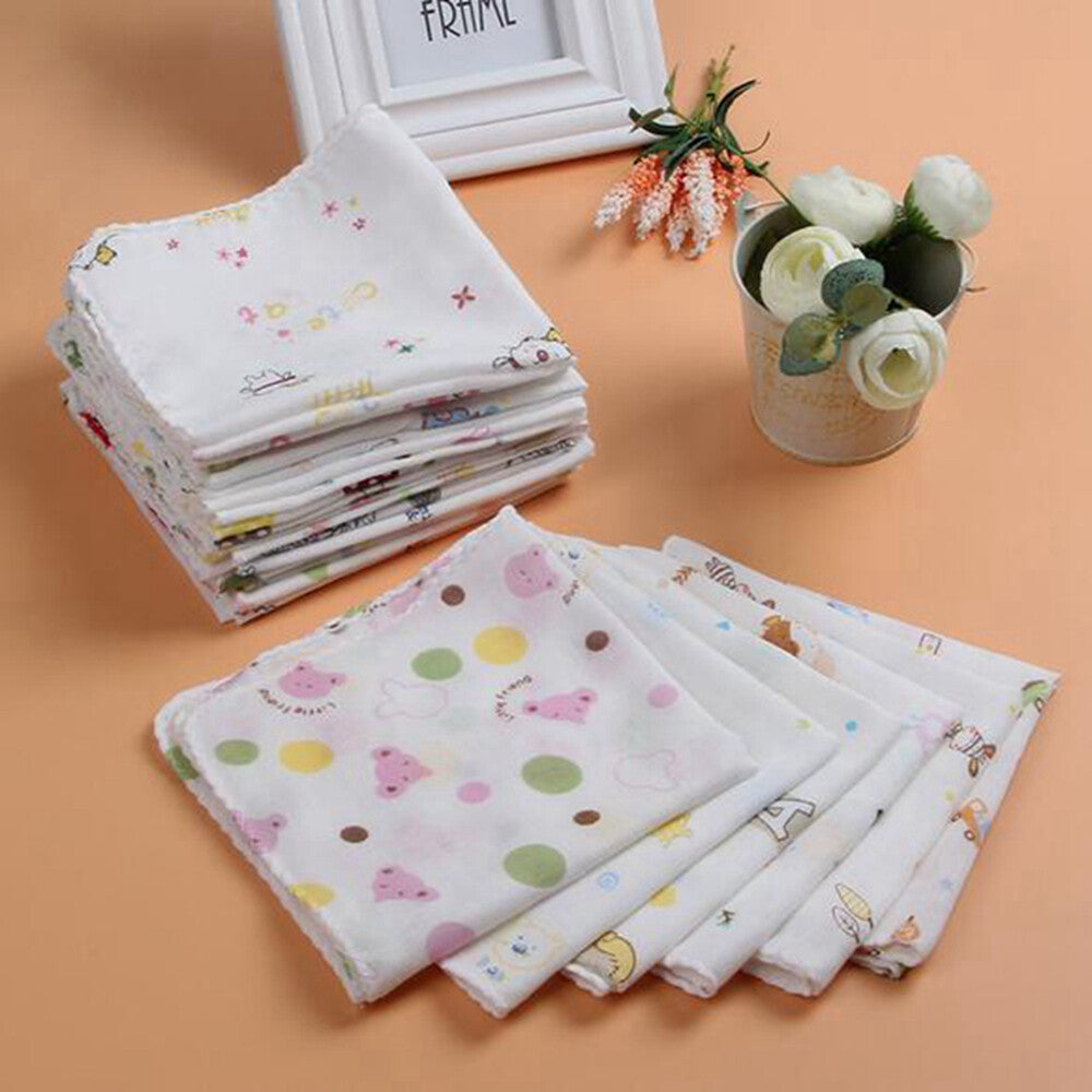 10 X bébé Gauze Muslin Square nouveau-né bain de coton laver mou mouchoir
