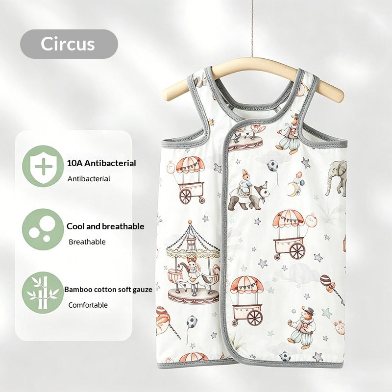 Babys Summer Thin Sleeveless Vest Belly Band Bamboo Cotton Gauze Bib
