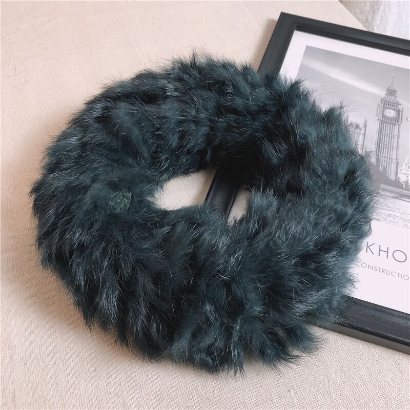 Influenceur Style Lapin Fur Visor pour l'automneHiver chaud Fashionable et large bande de tête en peluche