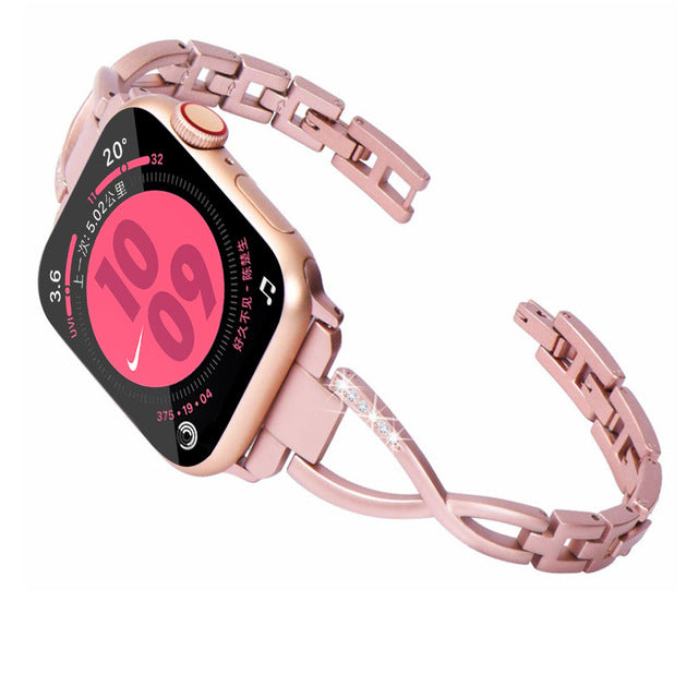 Bracelet de montre à lien X en métal mode