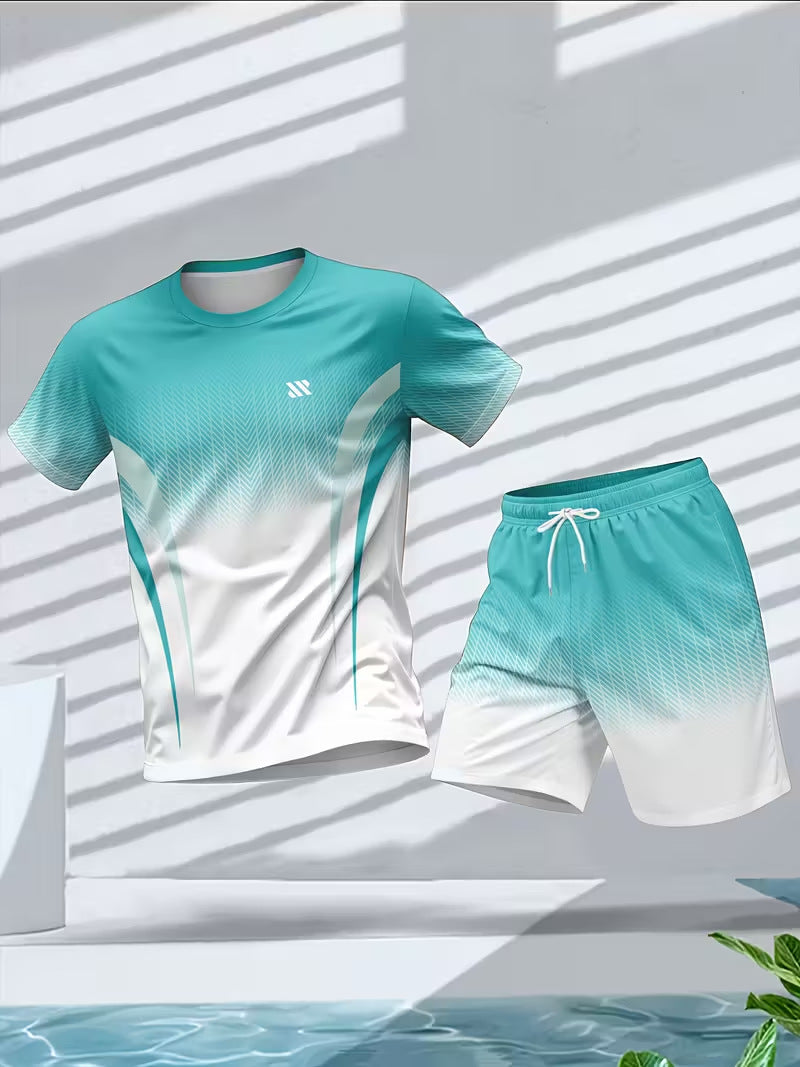 Hommes Col d'équipage manches courtes Top et shorts set