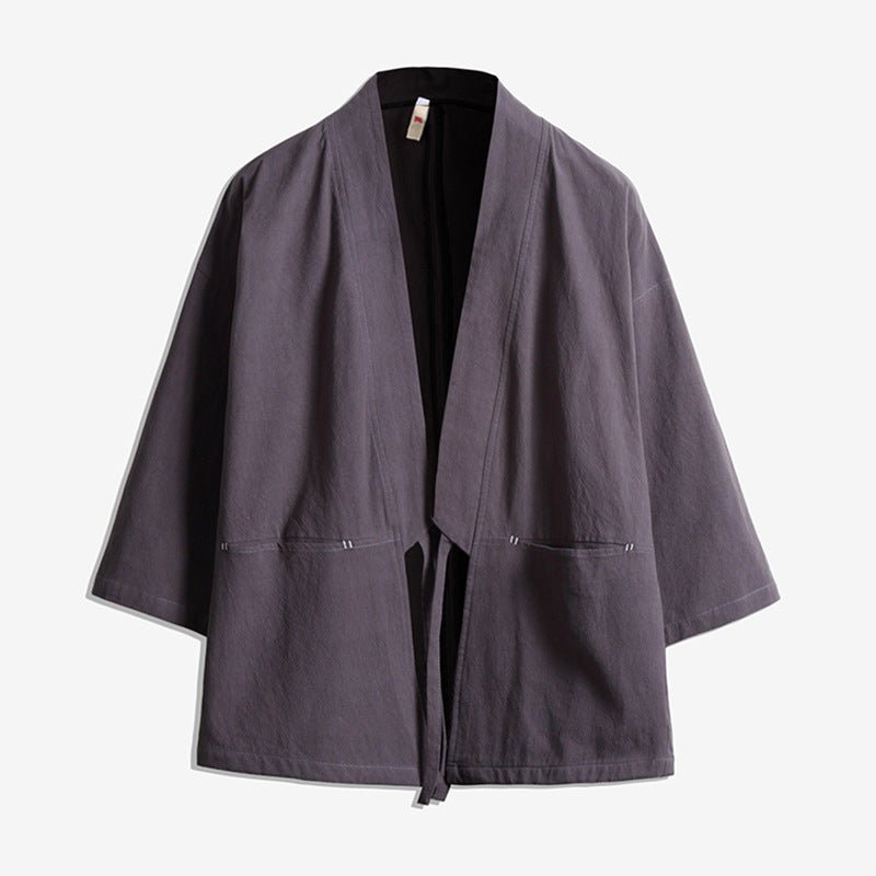 Retro Casual Taoist Robe Zen Veste pour hommes