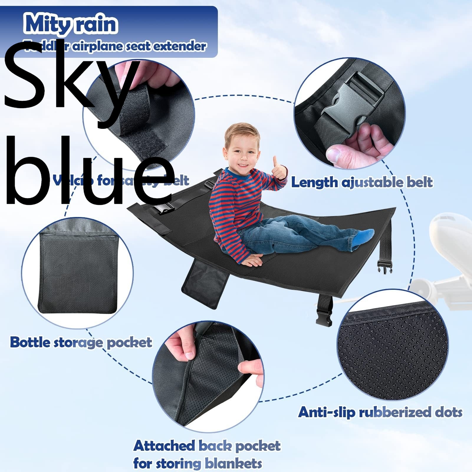 Aircraft pour enfants amélioré Hamac Siège pour enfants Extension Pad Portable