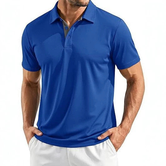 T-shirt Homme sans couture Breathable Quick-Drying Business Lapel