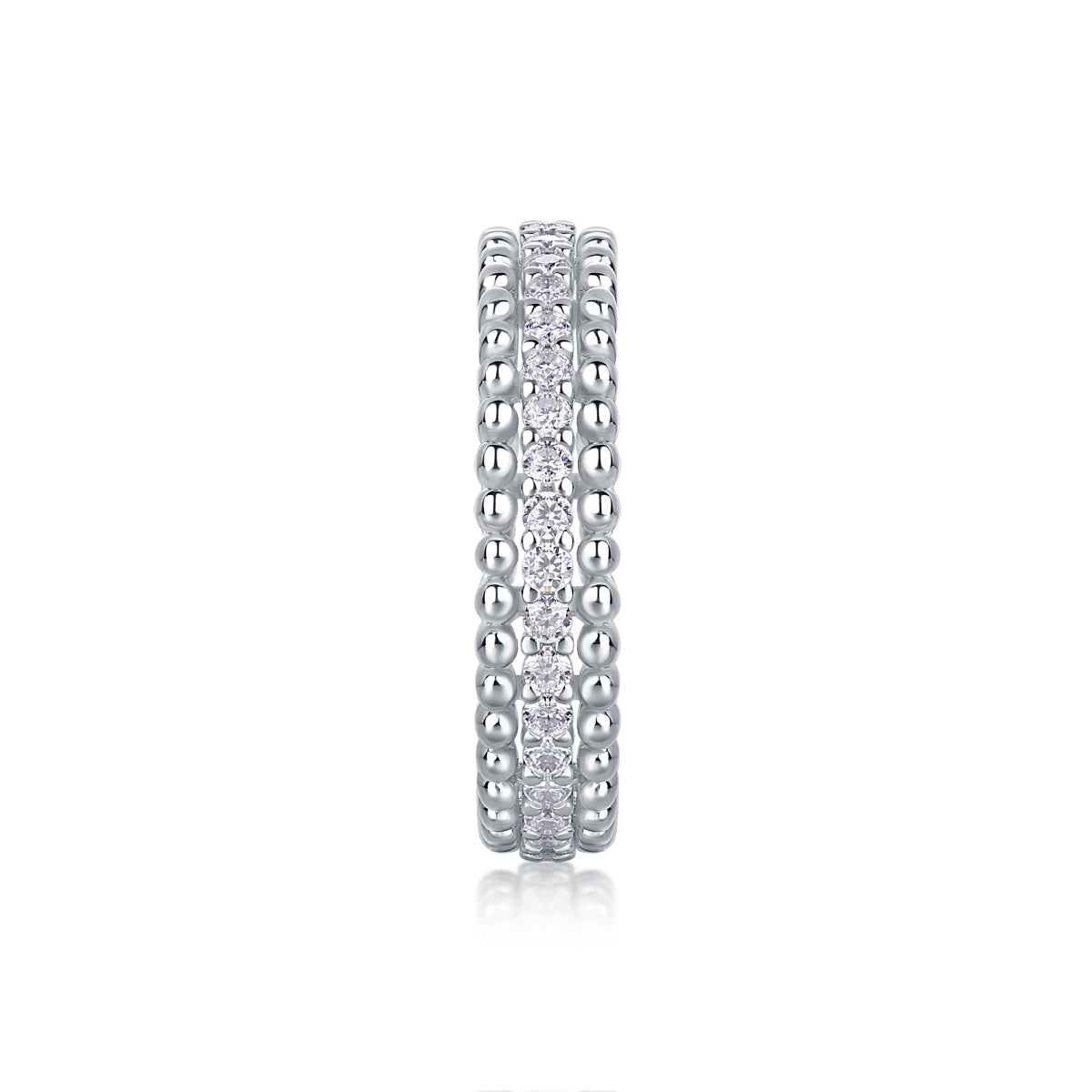 S925 Argent 2.4g Anneau de Moissanite plaqué platine