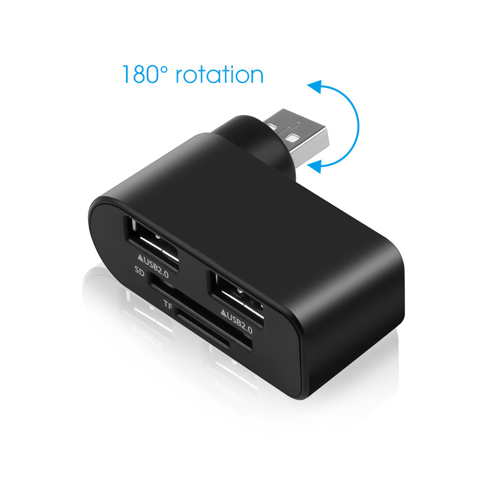 Rotation USB 2.0HUB moyeu multi-fonctions lecteur de carte diviseur un glisser trois port d'amarrage m