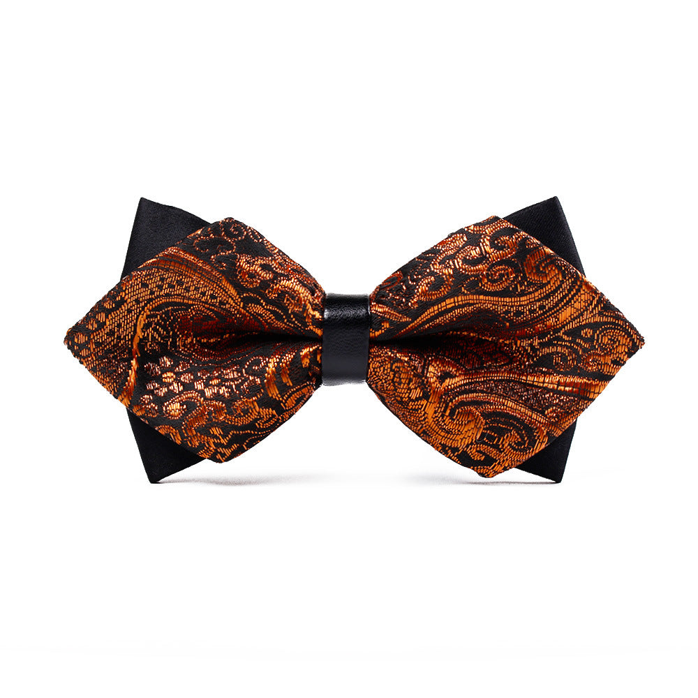 Polyester hommes pointu Bow Tie Gold brillant en soie Flash