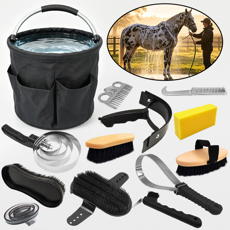 Ensemble de cheveux et de beauté avec un seau de rangement pliable
