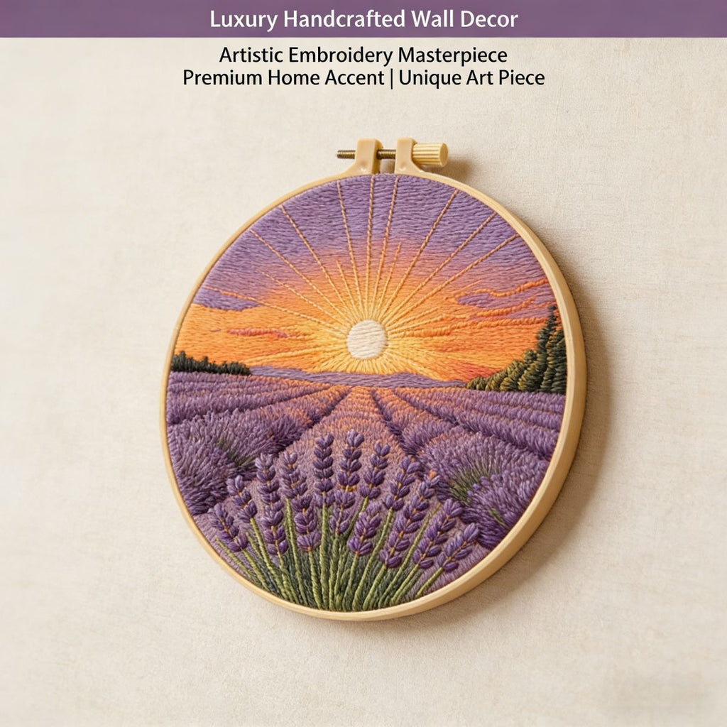 Trousse de broderie en champ de lavande