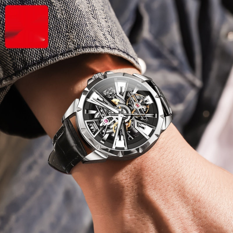 Montre mécanique automatique homme montre Hollow étanche