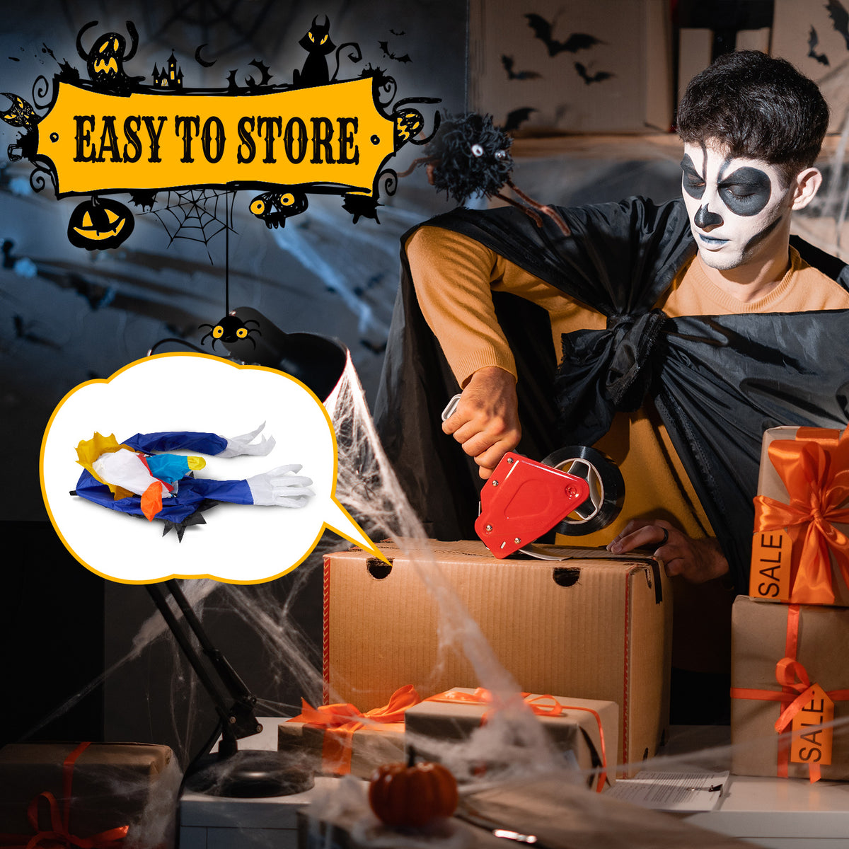Remplacer 82852062 3.3 FT Clown gonflable d'Halloween cassé de la fenêtre extérieure Decoratio