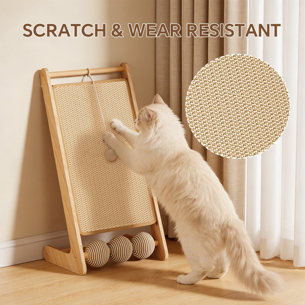 Un seul auto-pickup---L Rattan Cat poste de scratching avec joint de balle