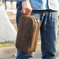 Clutch en cuir véritable pour hommes Vintage Première couche