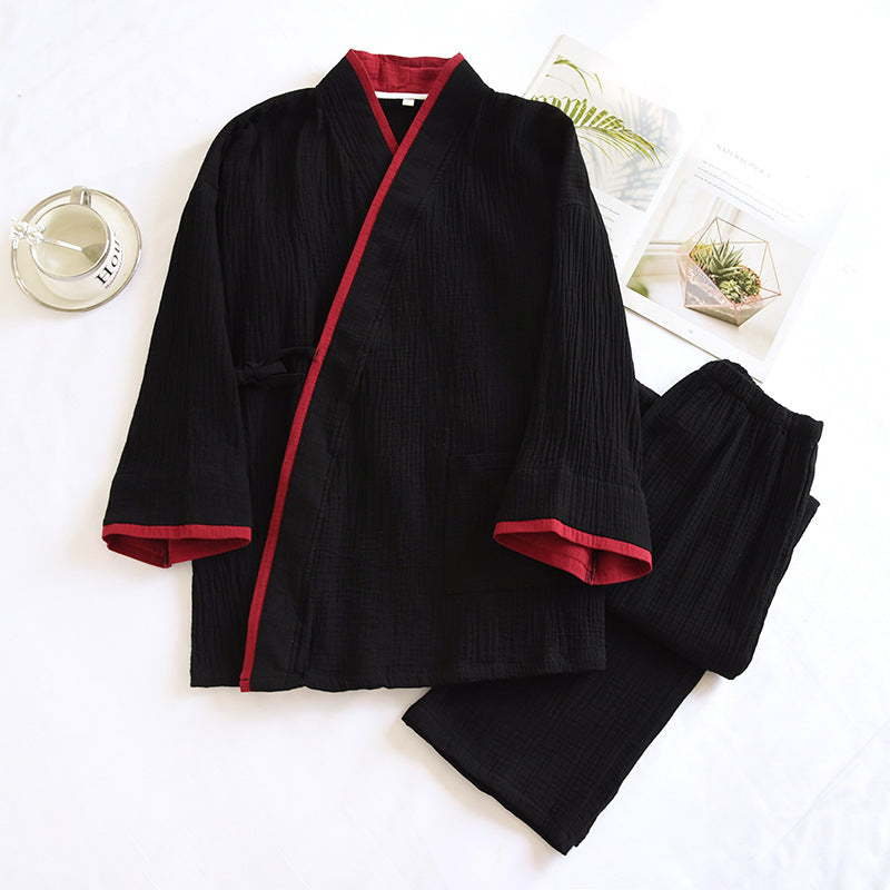 Hommes Kimono Hanfu Pure Cotton Gauze Pajama Set