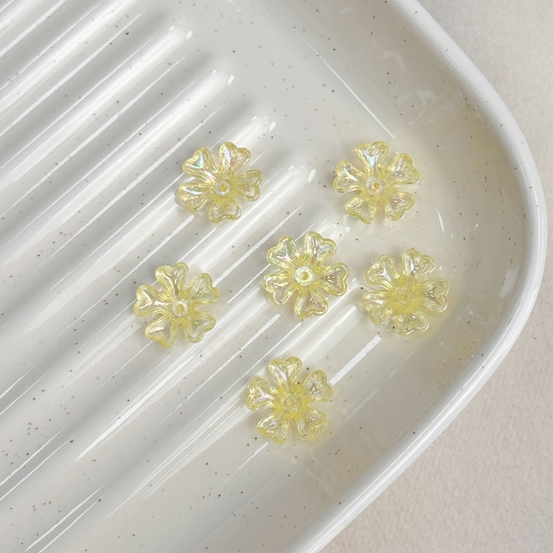 Perles de fleurs en acrylique 5-Petal