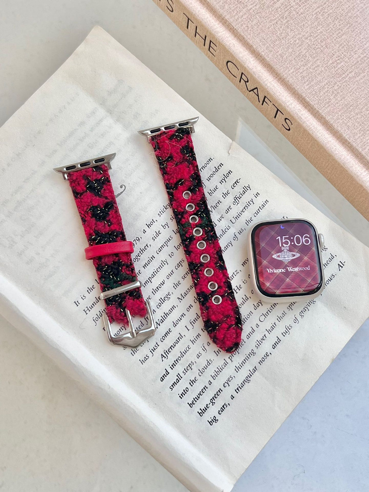 Bracelet de montre en laine et cuir pour Noël