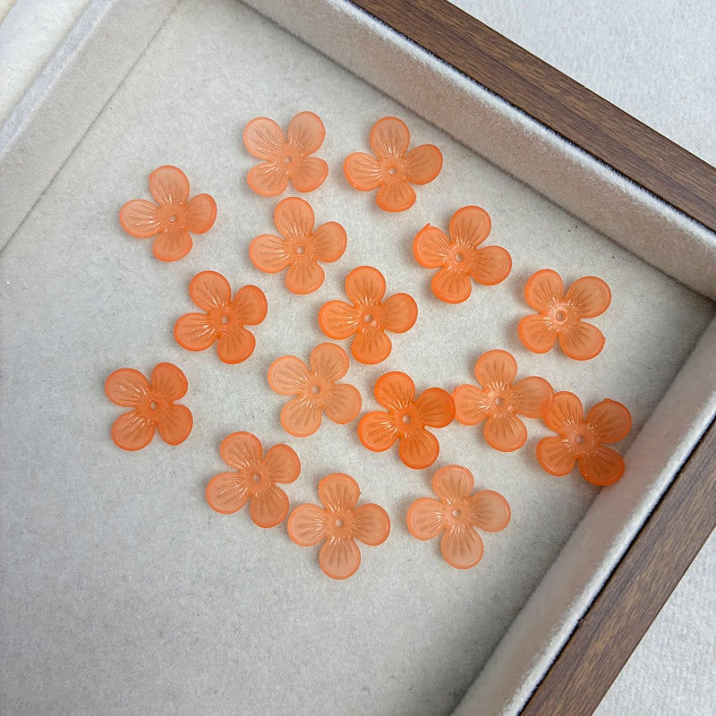 Perles de fleurs acryliques 4-Petal givrées