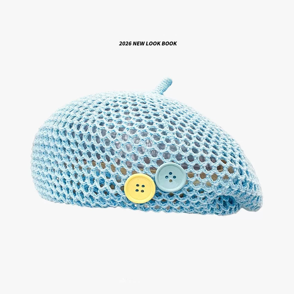 Casquette mince d'été avec petits boutons colorés