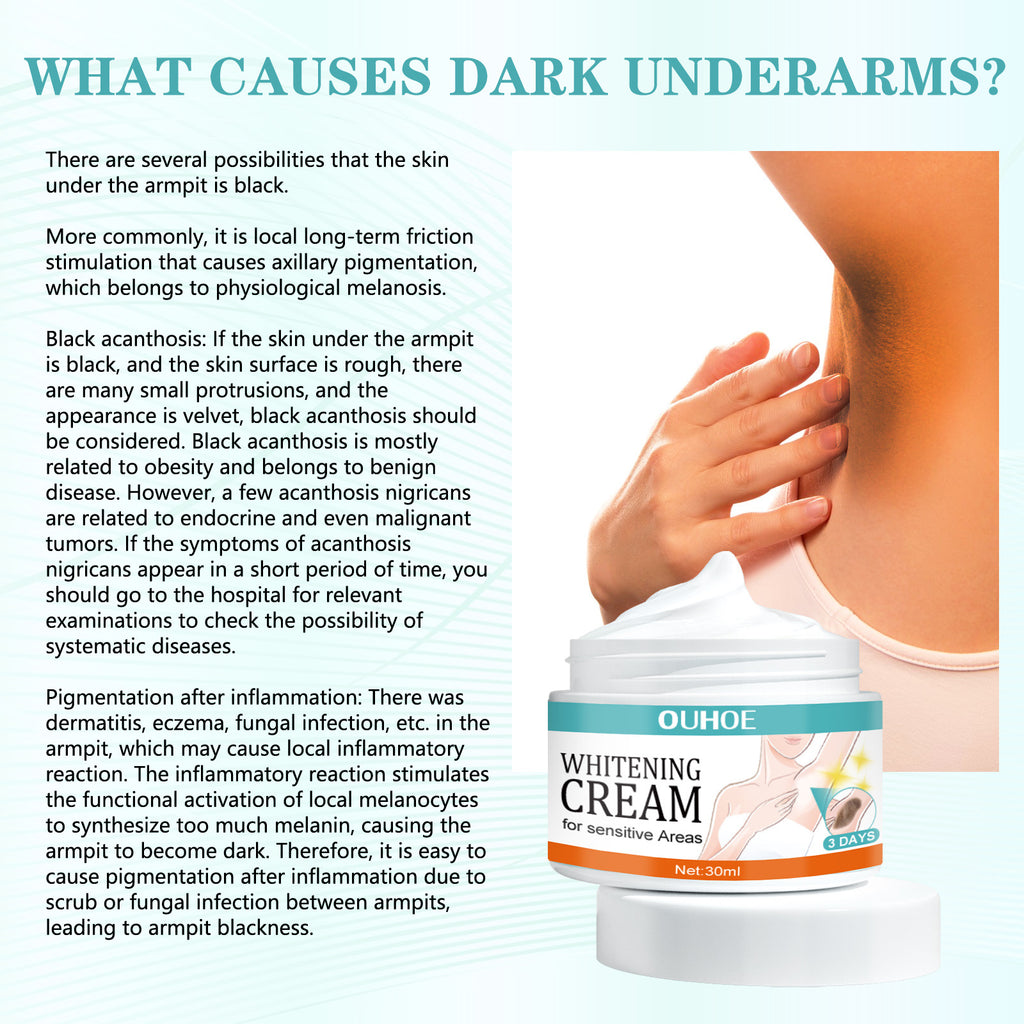 Ouhoe Crème de soin des sous-bras Doucement Underarm and Elbow Joint Crème hydratante qui brille