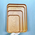Plateau de grain de bois d'imitation-carré de 37,7 * 26,7cm de couleur de bois-pp-1 pièce