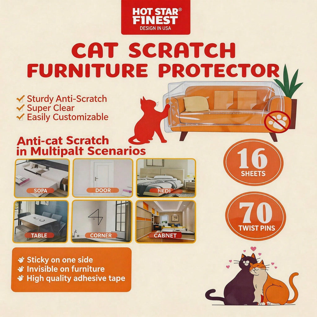 Ensemble de protecteurs de meubles de chat Scratch 16 feuilles claires