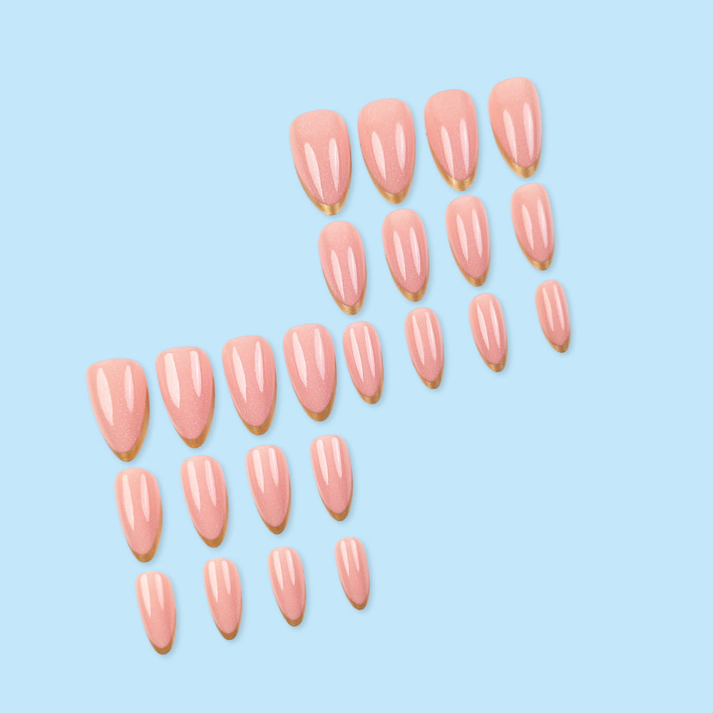 24 pièces de faux ongles courts en forme d'amande