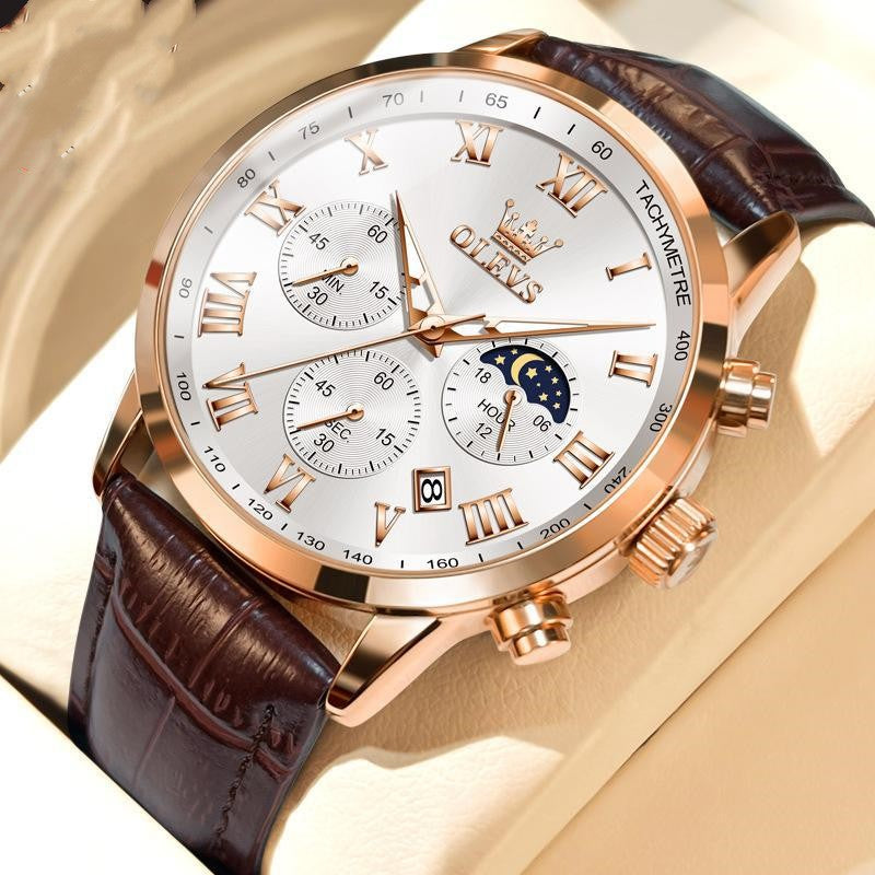 Montre Quartz Lumineuse Imperméable au Timing Multi-fonctionnel