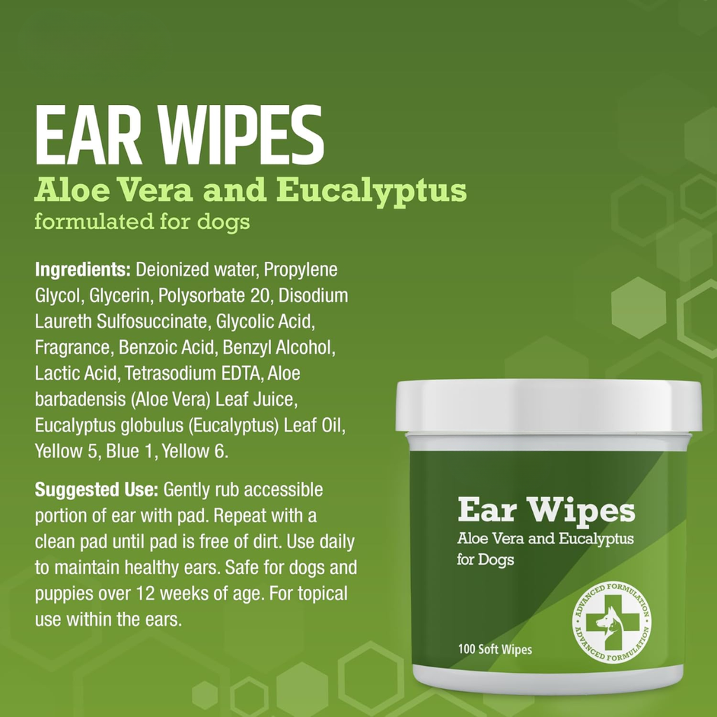 Wipes de nettoyage d'oreilles de chien