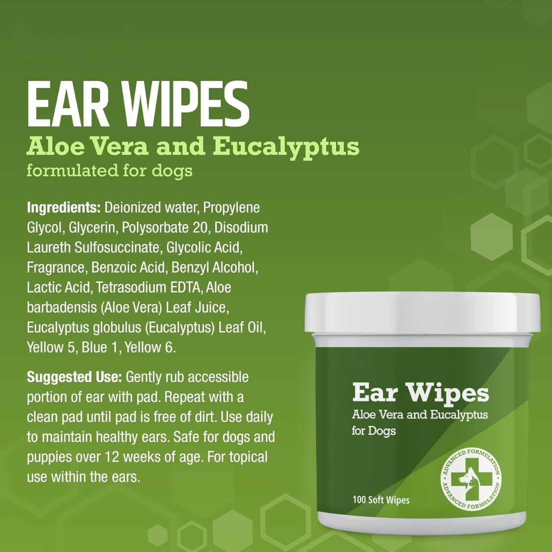 Wipes de nettoyage d'oreilles de chien