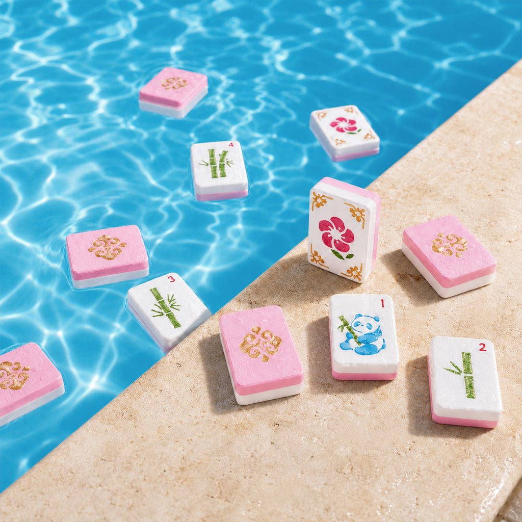 Ensemble de carreaux de Mahjong flottant 160PCS Style classique avec 3 dés