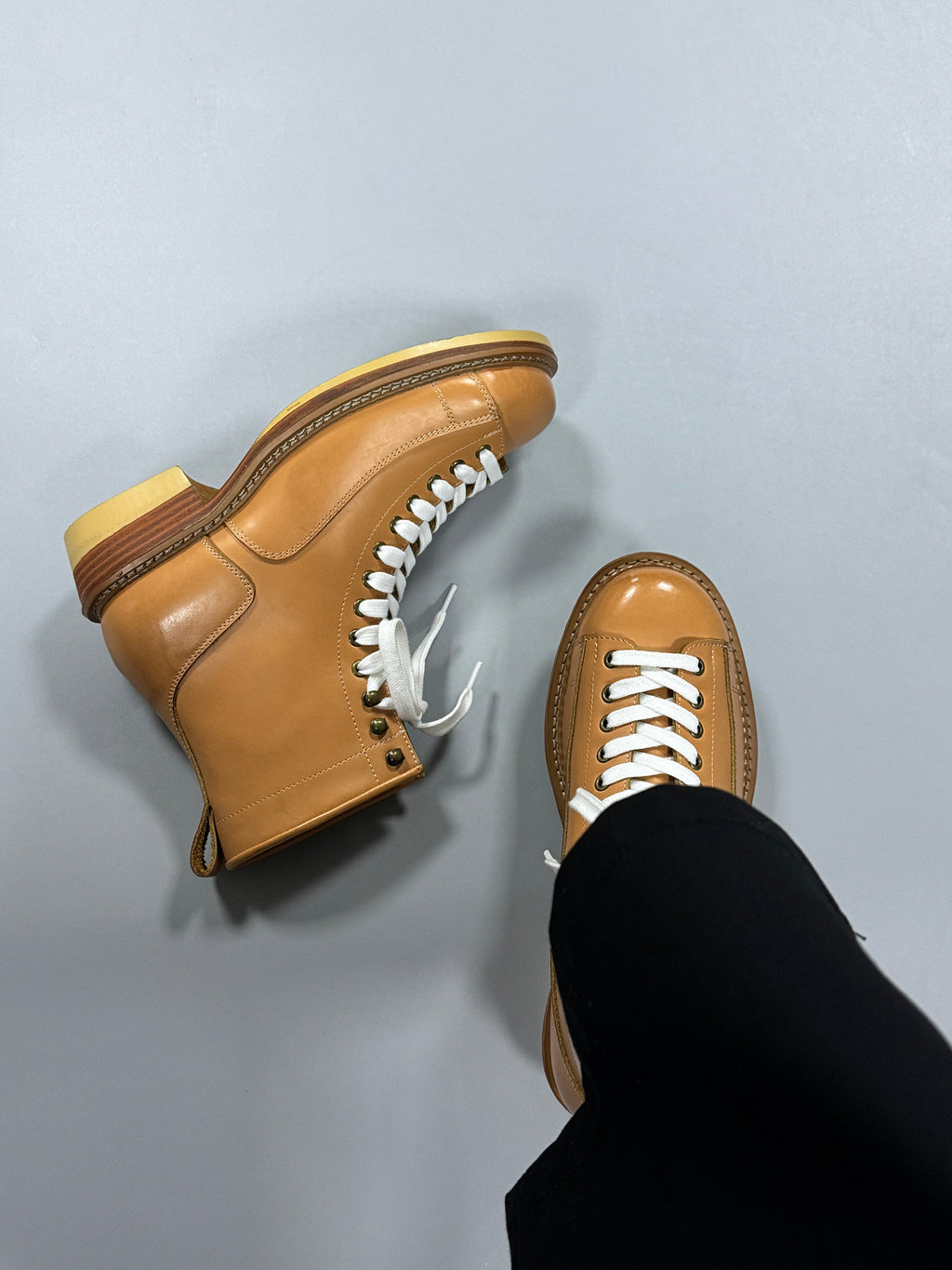 Hommes Trendy Bottes de cheville à peau rousse Randonnée et style britannique