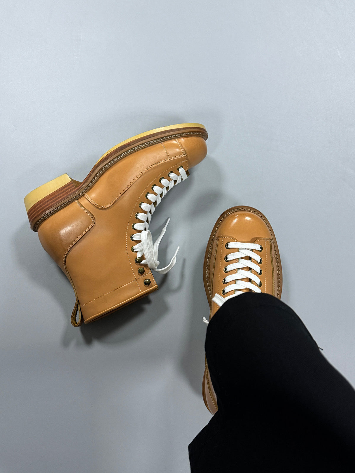 Hommes Trendy Bottes de cheville à peau rousse Randonnée et style britannique