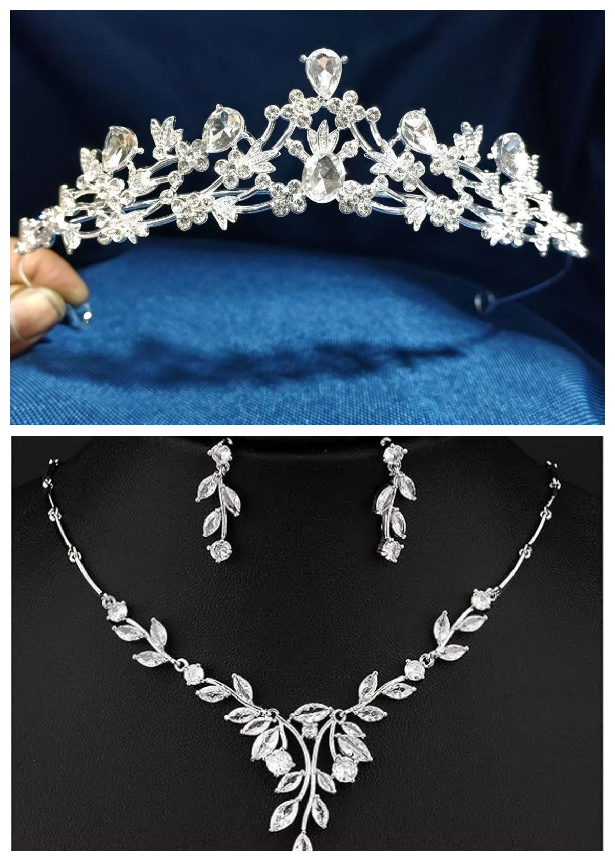 Tête d'affiche de la couronne de la mariée de Strass Flower Diamond