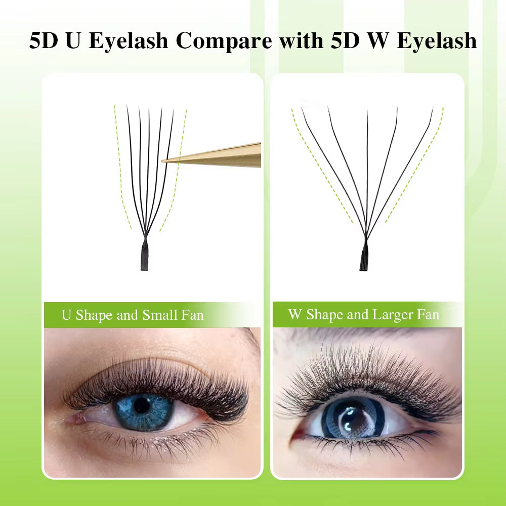 Faux cils en forme de feuille en U