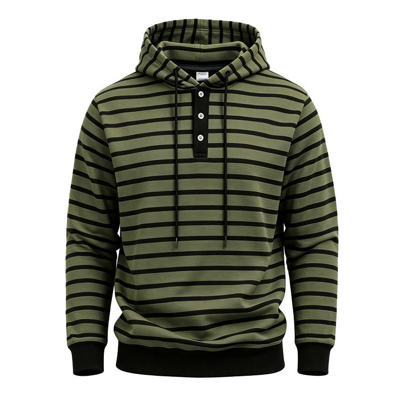 Hoodie rayée avec trois boutons