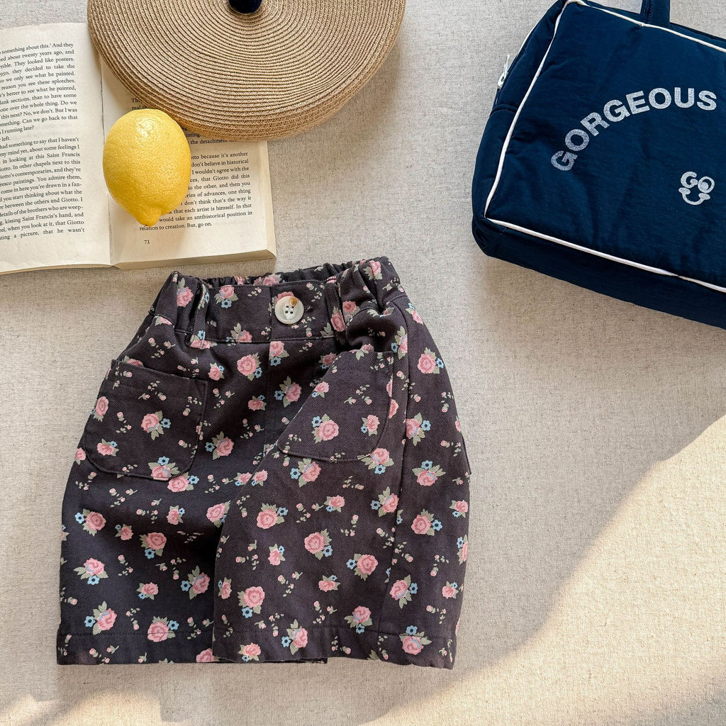 Short de coton lavé d'été Pantalon de fille